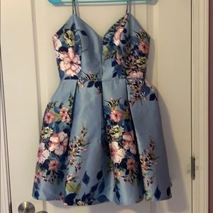 Blue floral dress
